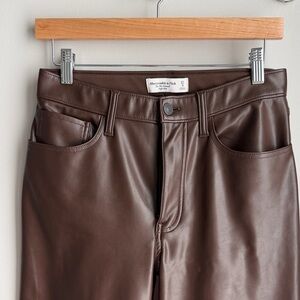 Abercrombie & Fitch Dark Brown Leather Trousers